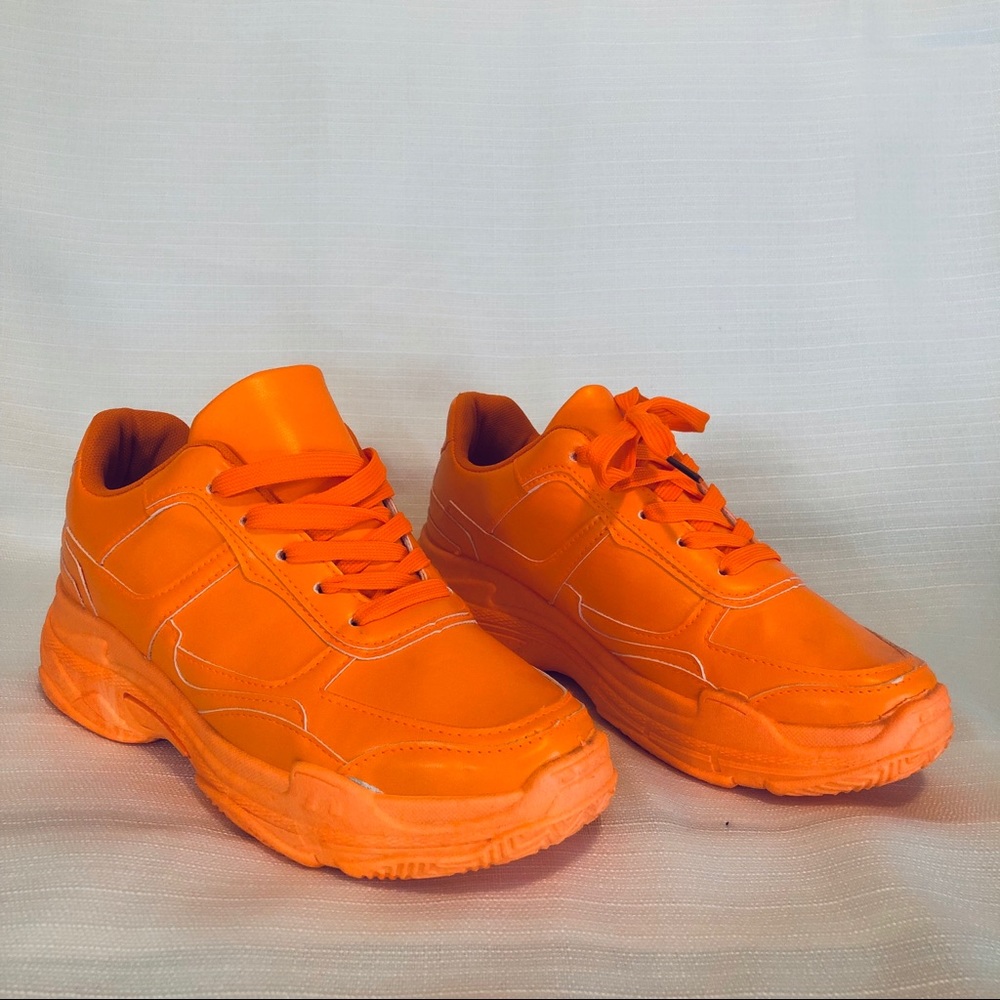 Public Desire Neon Orange Sneakers